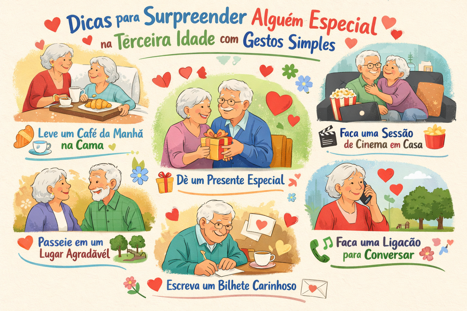 surpreender alguém especial na terceira idade