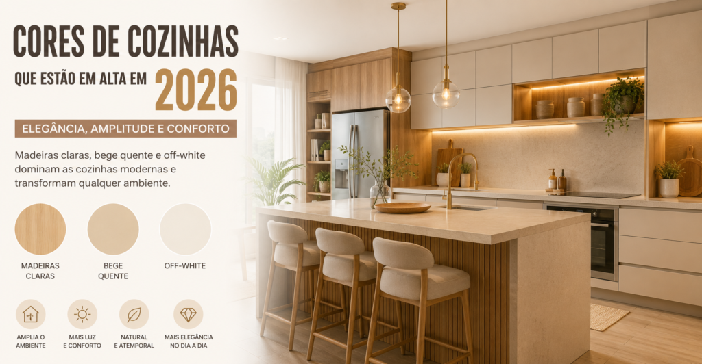 Cozinhas claras viram tendência elegante em 2026