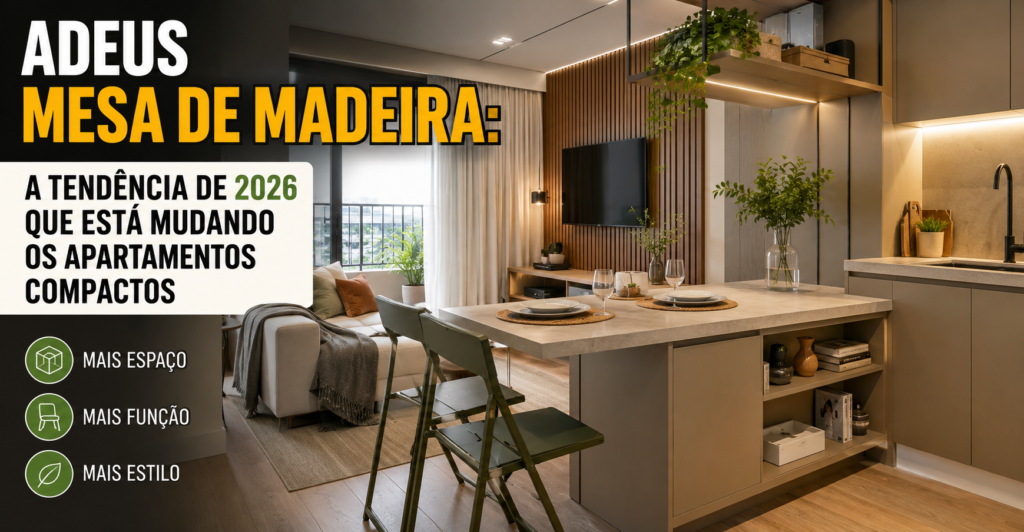 Adeus mesa de madeira: tendência de 2026 muda apartamentos