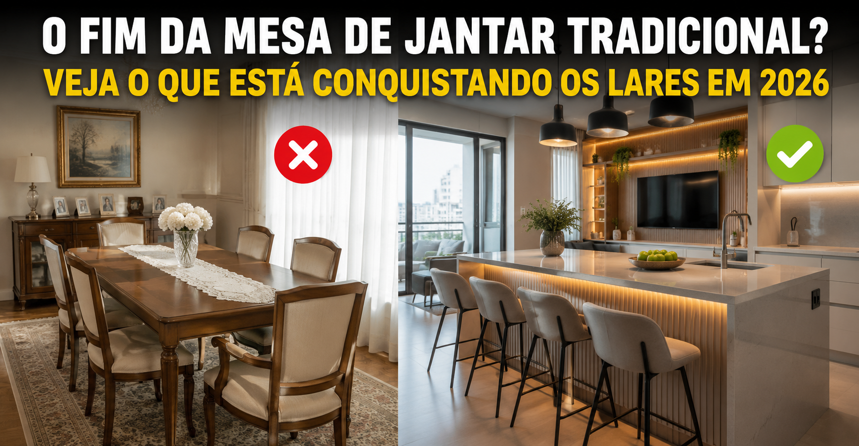 O fim da mesa de jantar tradicional Tendência forte em 2026