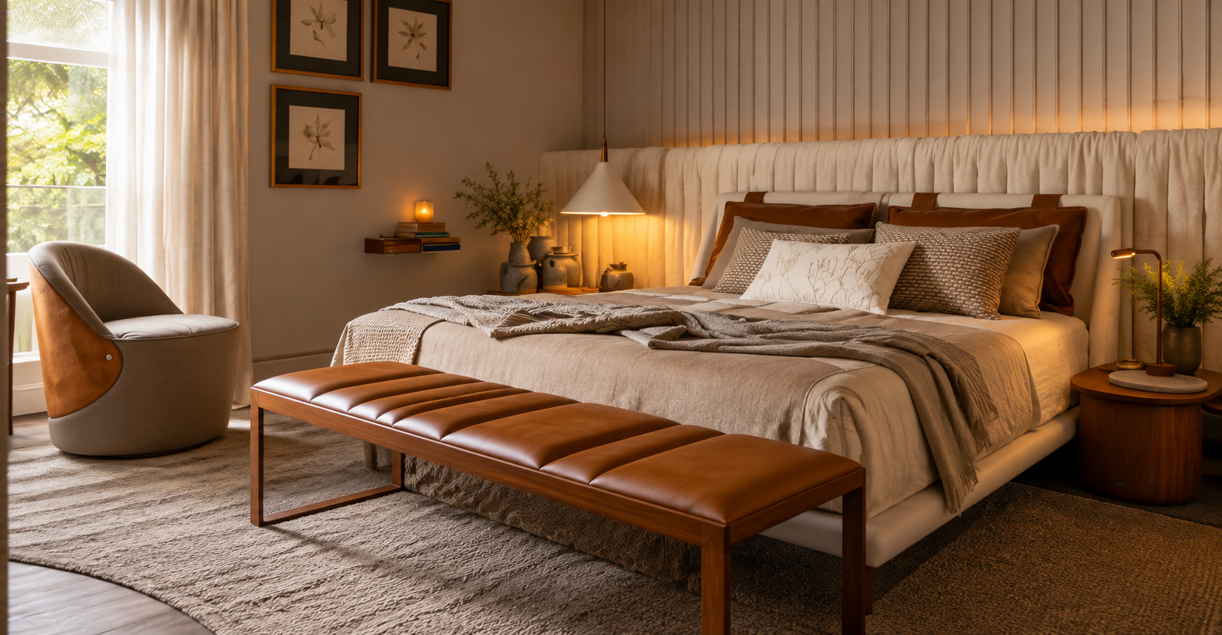 13 ideias de banco no pé da cama para deixar o quarto elegante